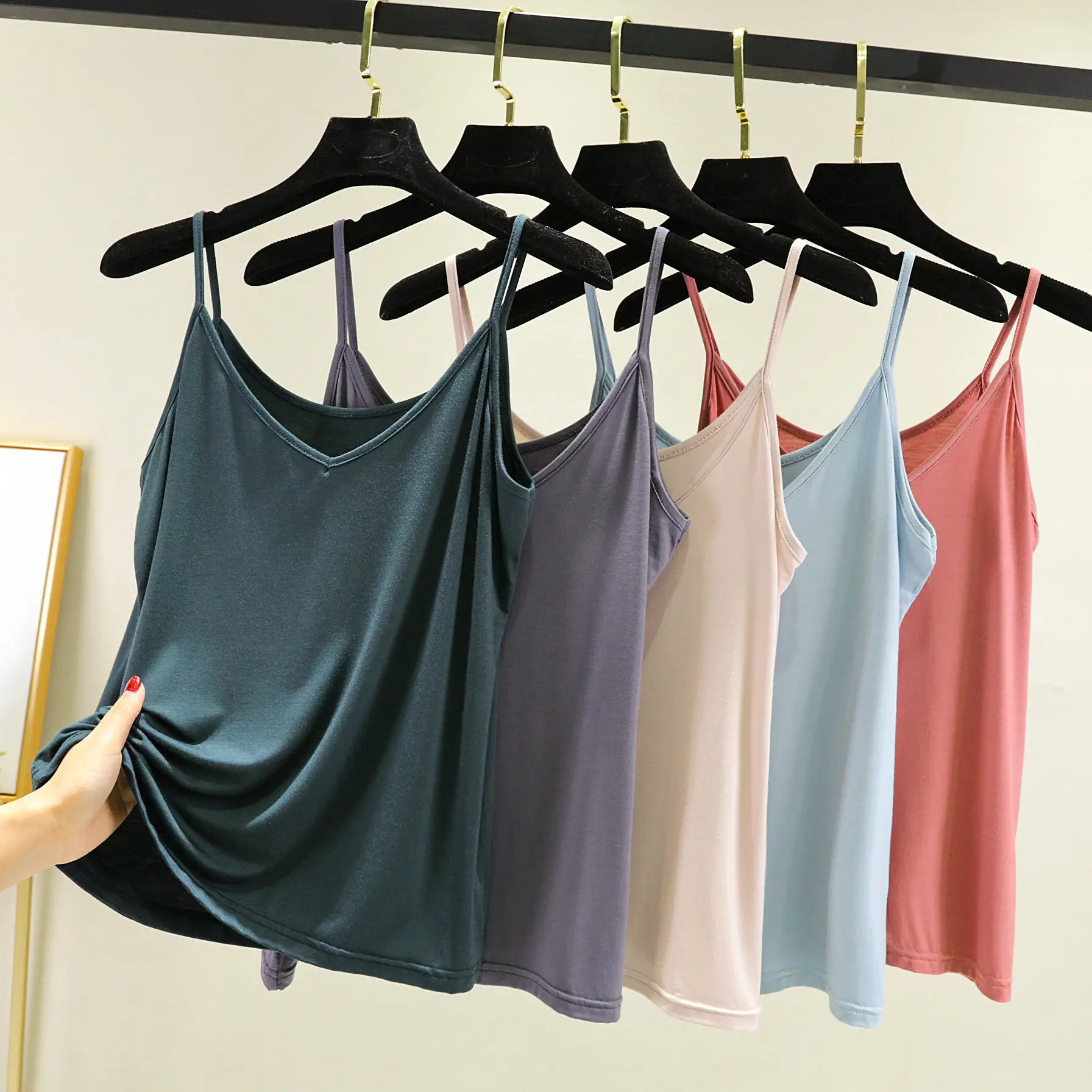 Summer V-Neck Camisole Modal Lightweight Women's - Image 12