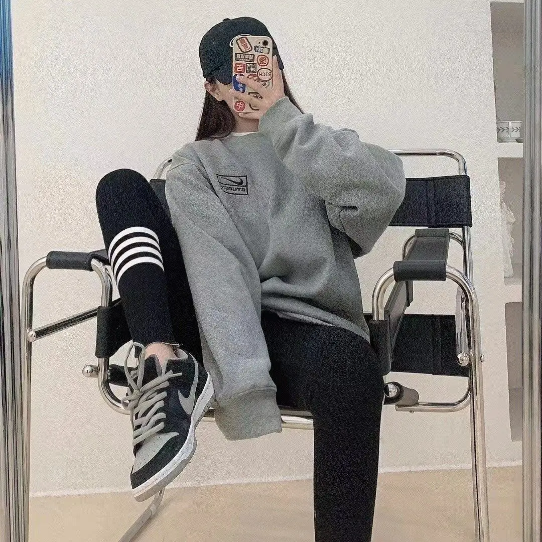 Women Black Four Stripe Leggings Summer Wear