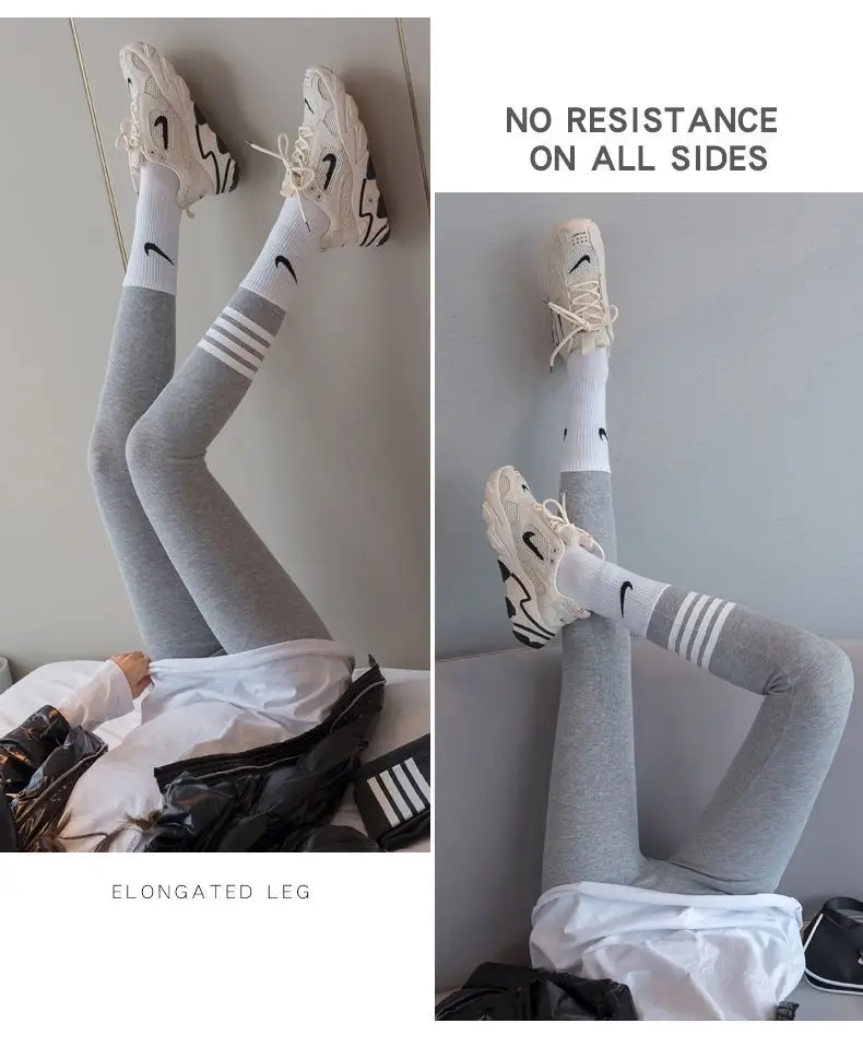 Women Black Four Stripe Leggings Summer Wear — feature 21