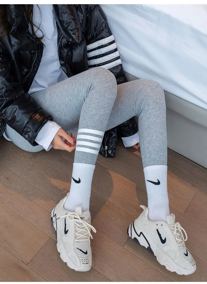 Women Black Four Stripe Leggings Summer Wear — feature 22