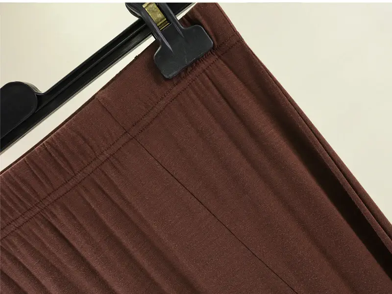 Women's Gray Modal Side Slit Skirt High Waist A-Line — feature 39