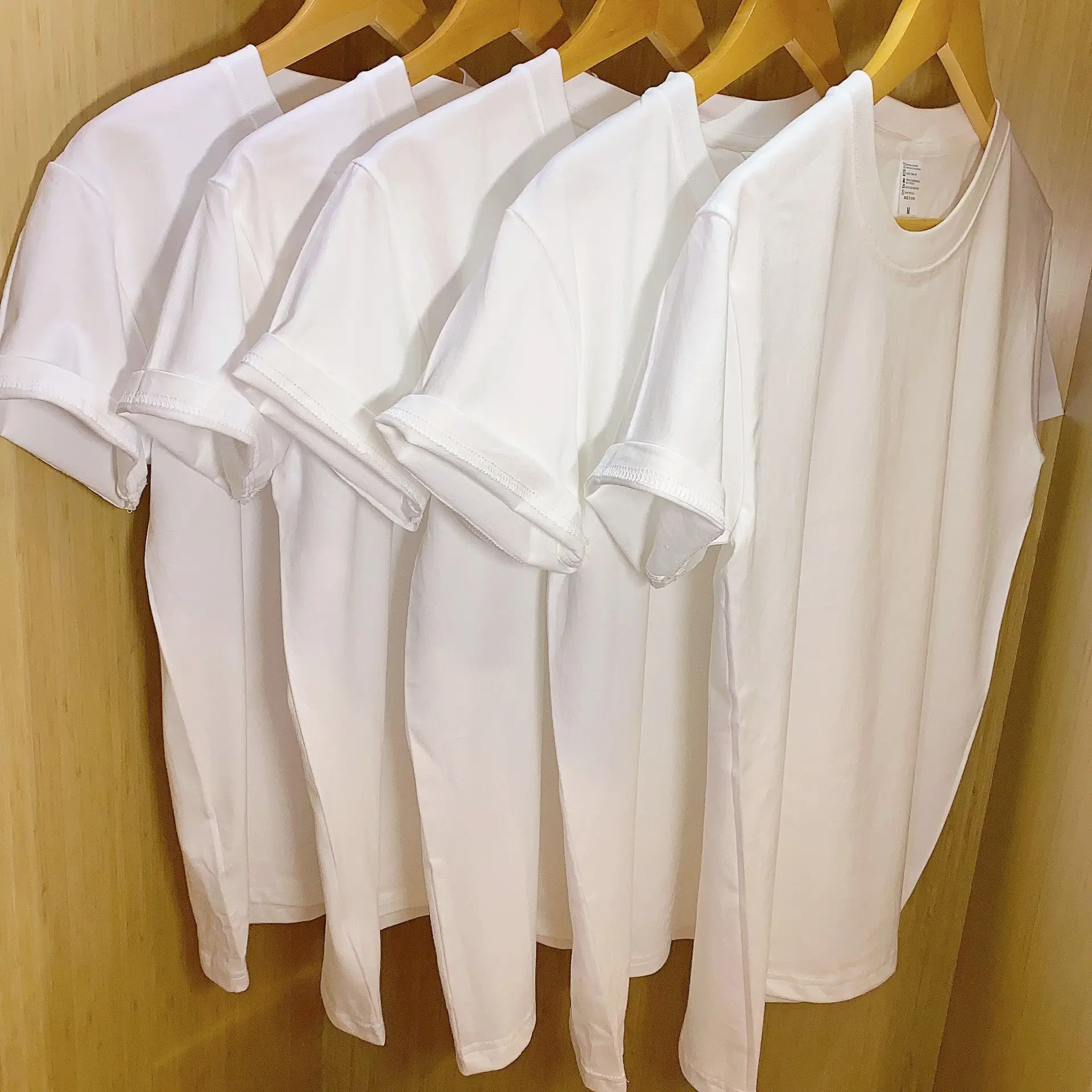 210g American Heavy Combed Cotton Round Neck Bottoming T-Shirt — feature 1