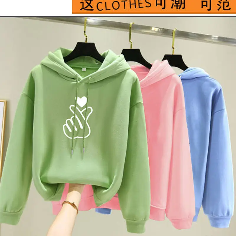 Green Hooded Sweatshirt for Girls Velvet Loose 2025 - Image 4
