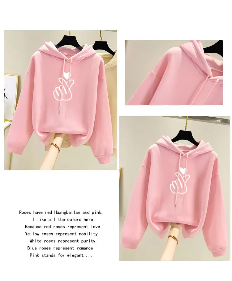 Green Hooded Sweatshirt for Girls Velvet Loose 2025 — feature 13