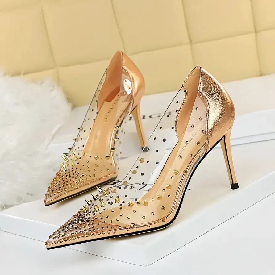 Silver Sparkly Heels for Women High Heel Wedding Party
