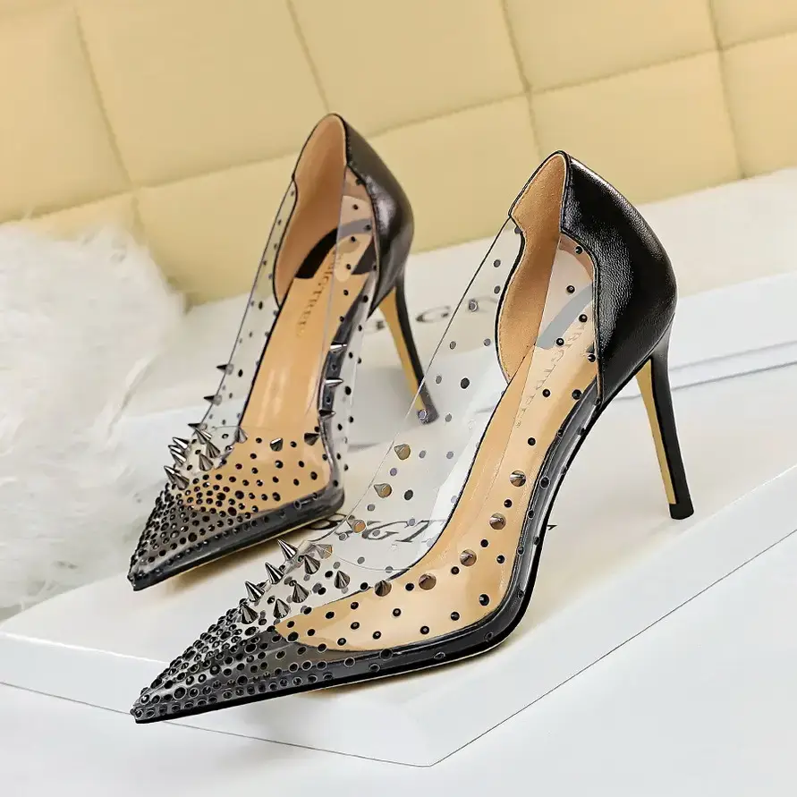 Silver Sparkly Heels for Women High Heel Wedding Party