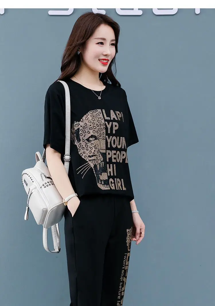 Women Black Printed Track Suit Plus Size Slim Fit — feature 11