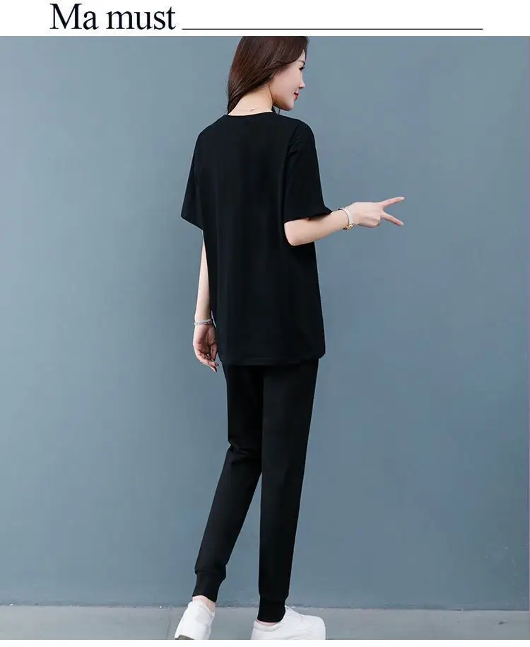 Women Black Printed Track Suit Plus Size Slim Fit — feature 7