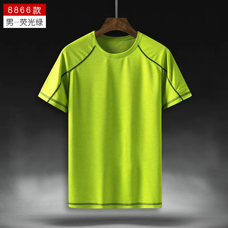 Men's Lime Green Quick-Drying Sports T-Shirt - Image 16