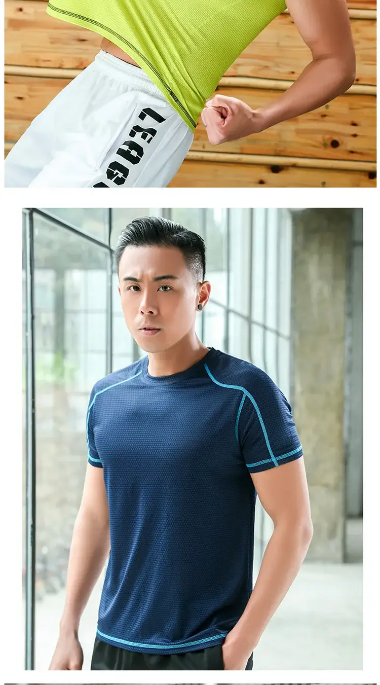 Men's Lime Green Quick-Drying Sports T-Shirt — feature 10