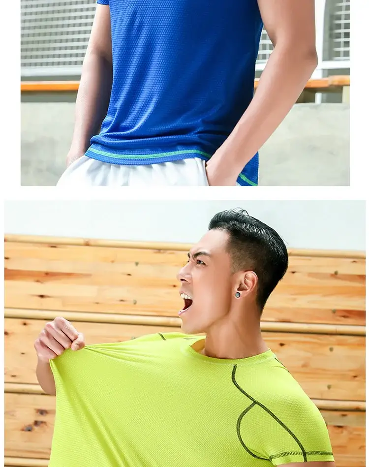 Men's Lime Green Quick-Drying Sports T-Shirt — feature 9