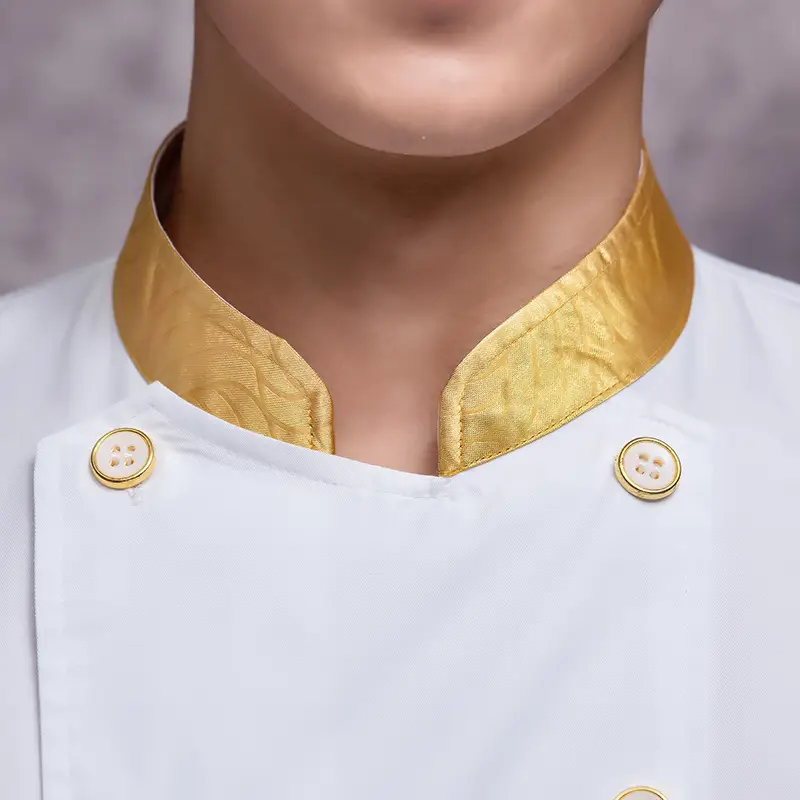 Men's White Short Sleeve Kitchen Chef Uniform Summer Wear - Image 2