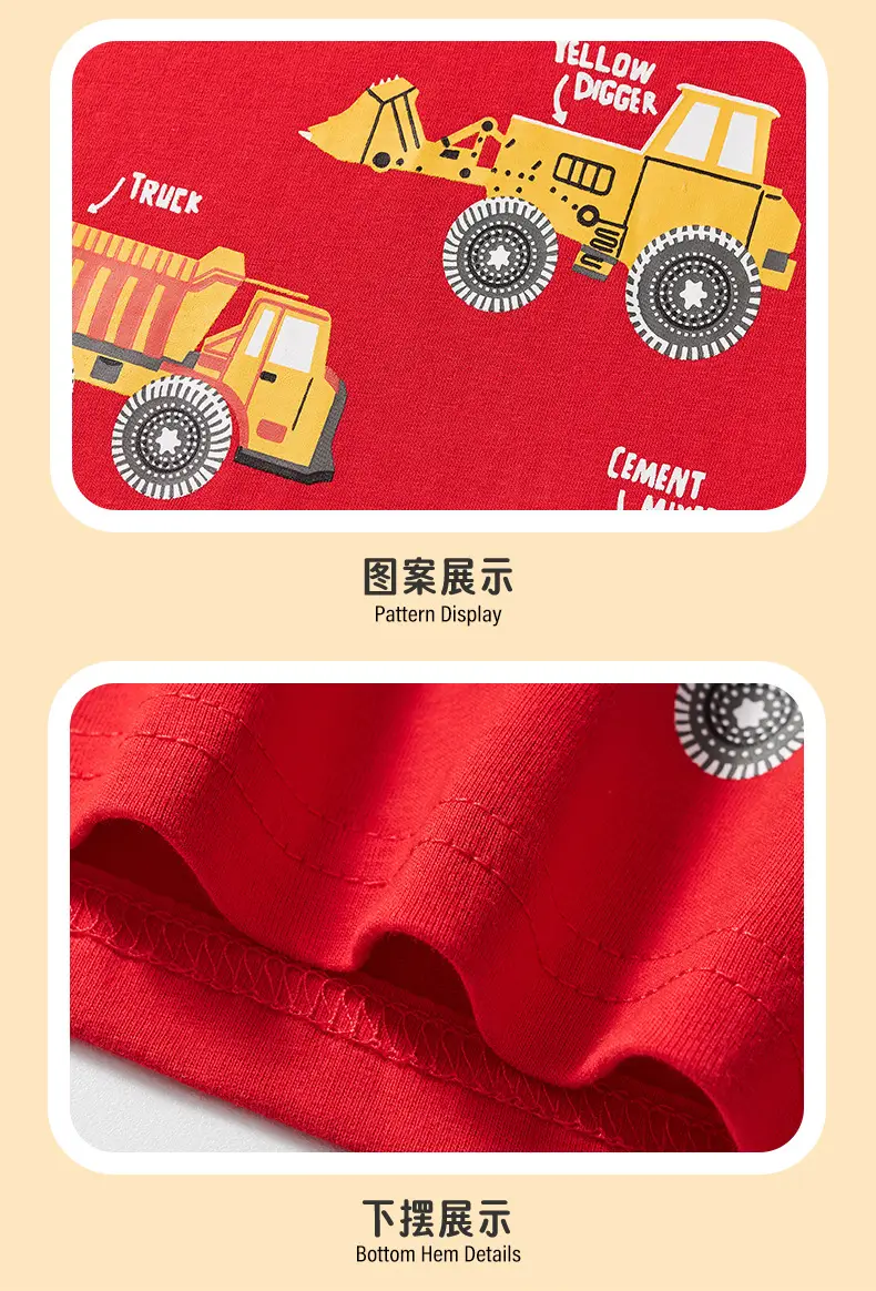 Red Short-Sleeved T-Shirt for Boys Pure Cotton Summer Wear — feature 10