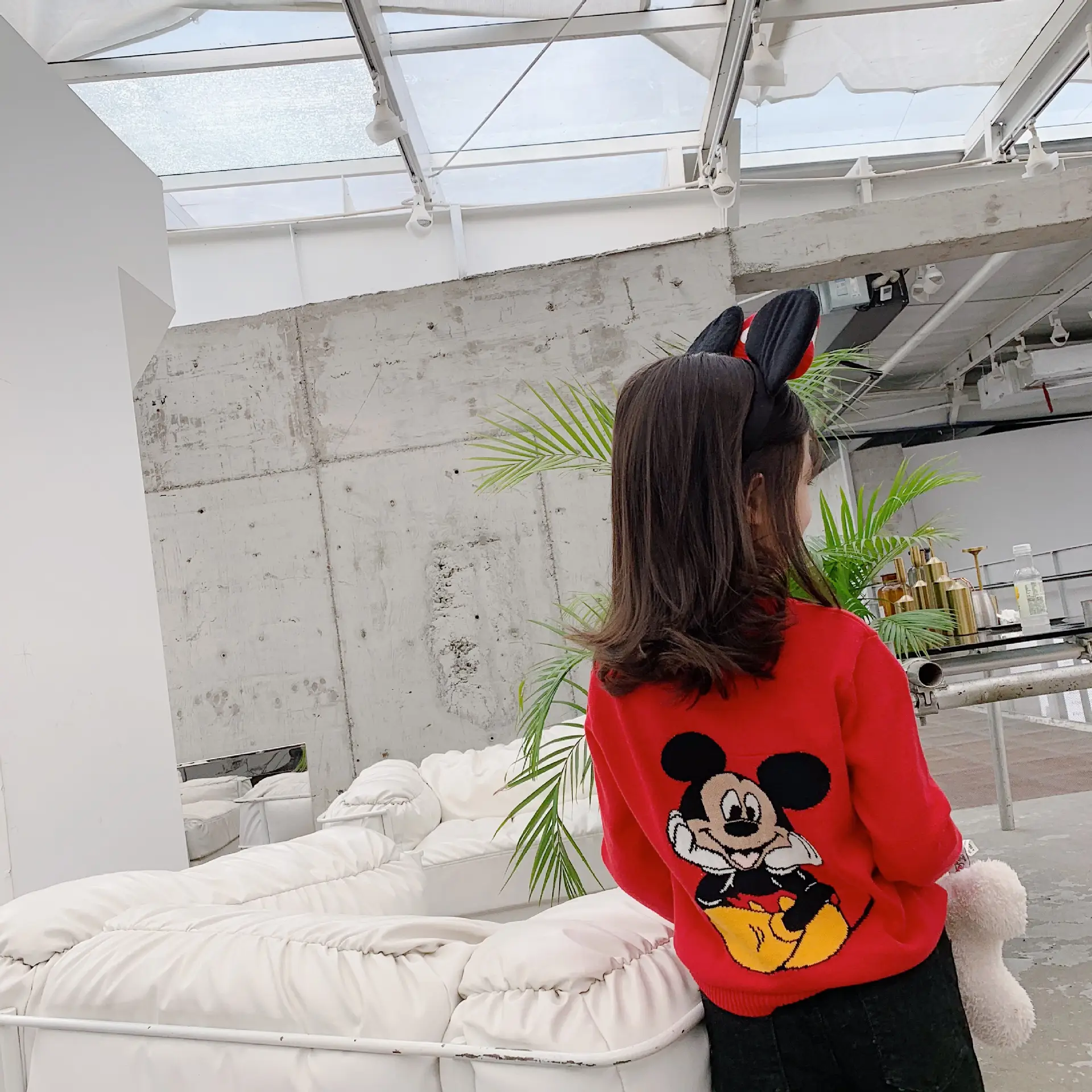 Gray Knitted Cartoon Embroidered Cardigan for Kids - Image 9