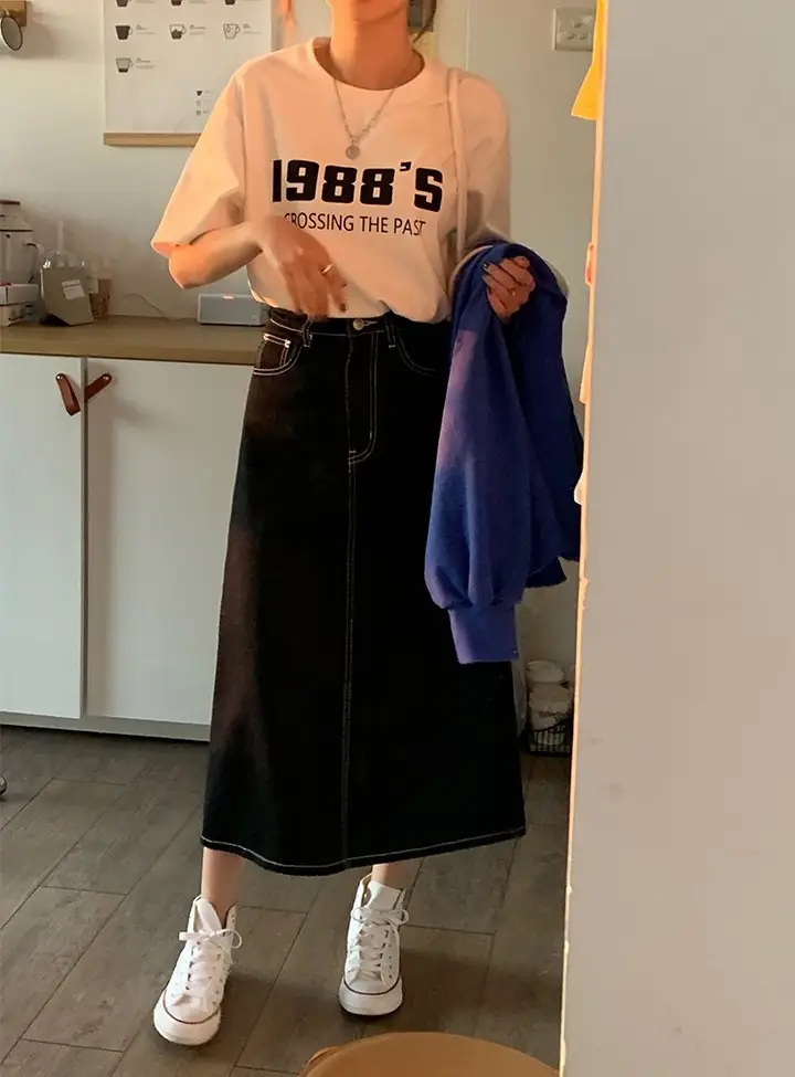 Women 2988 Print Round Neck T-Shirt White Summer Loose Fit — feature 33
