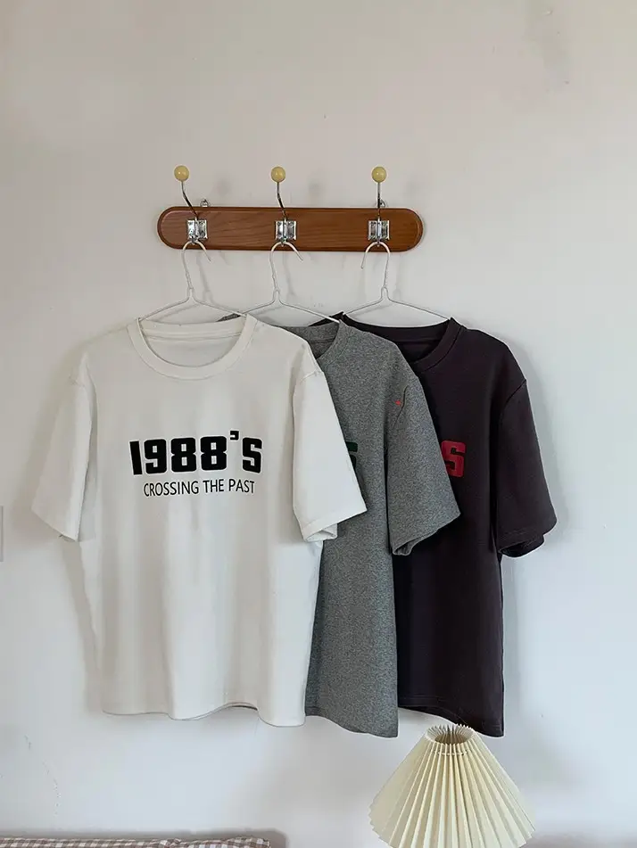 Women 2988 Print Round Neck T-Shirt White Summer Loose Fit — feature 4