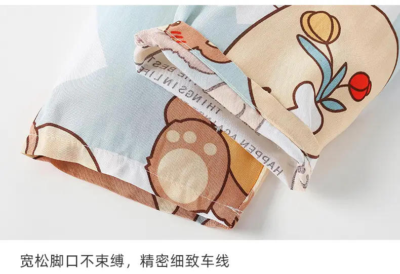 New children's cotton silk pajamas spring and autumn thin girls long sleeve suit little boy baby home clothes a generation of hair — feature 19