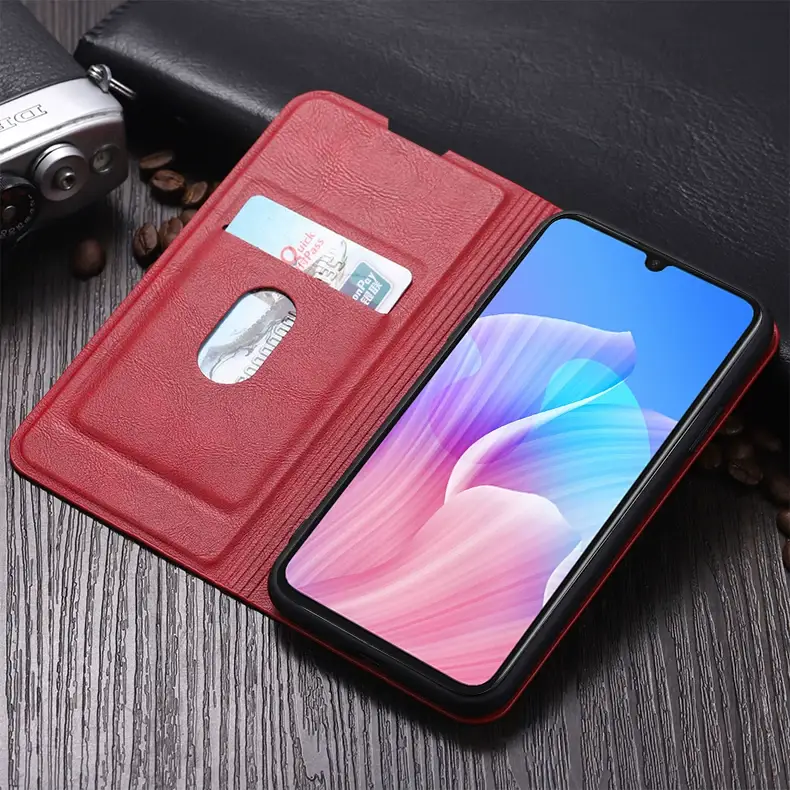 A55 Leather Clamshell Phone Case Blue Protective — feature 19