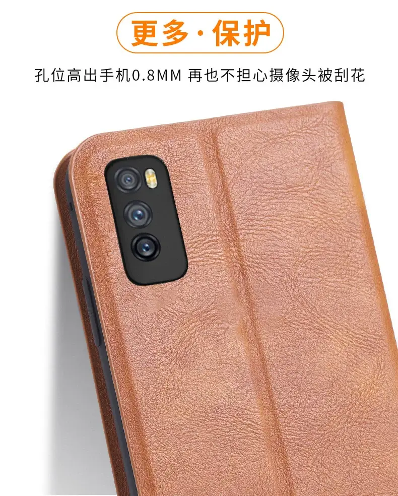 A55 Leather Clamshell Phone Case Blue Protective — feature 8