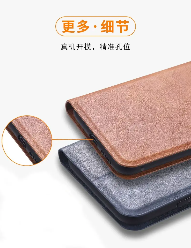 A55 Leather Clamshell Phone Case Blue Protective — feature 9