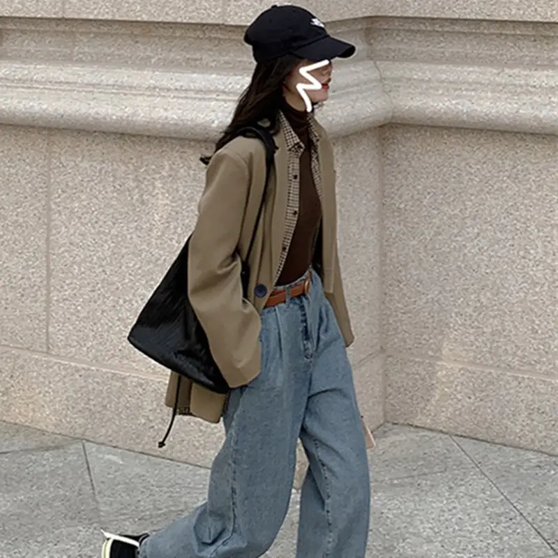 Khaki Slim Fit Women's Casual Jacket Spring - Image 8