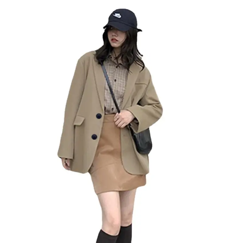 Khaki Slim Fit Women's Casual Jacket Spring - Image 9