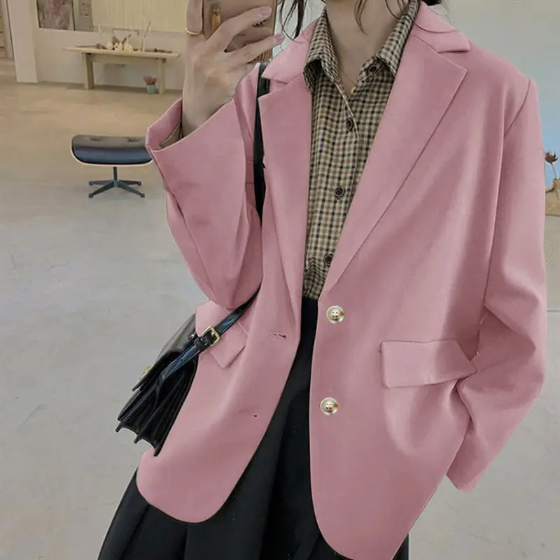 Khaki Slim Fit Women's Casual Jacket Spring - Image 2