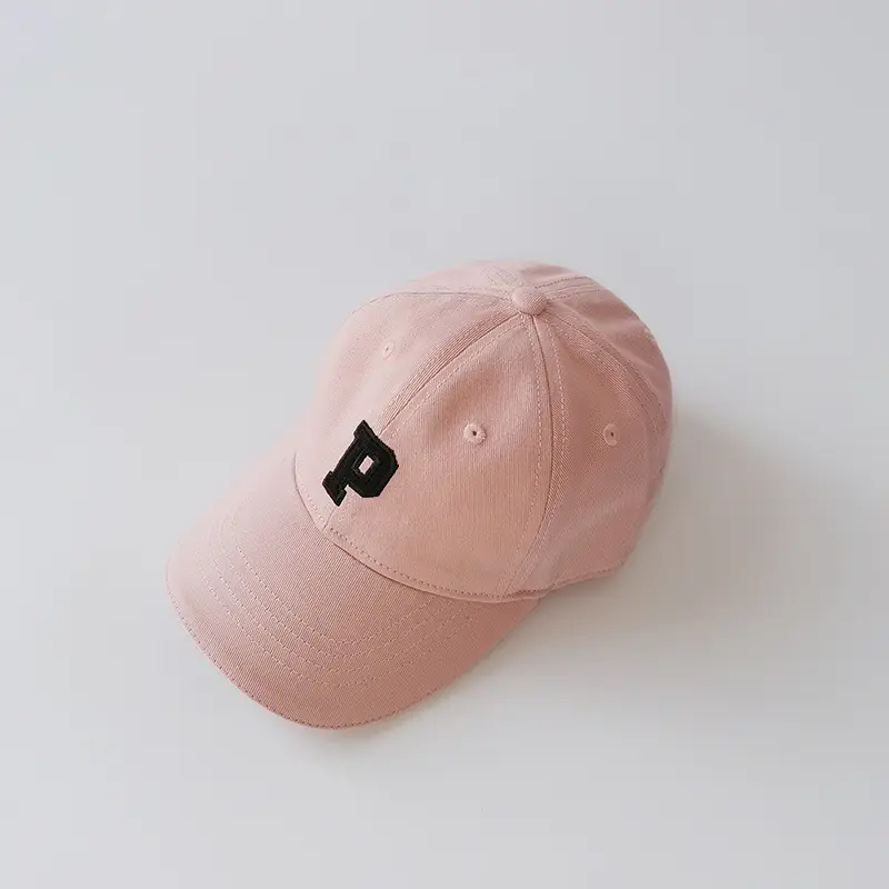Black P Logo Baby Cap for Boys Girls Korean Style
