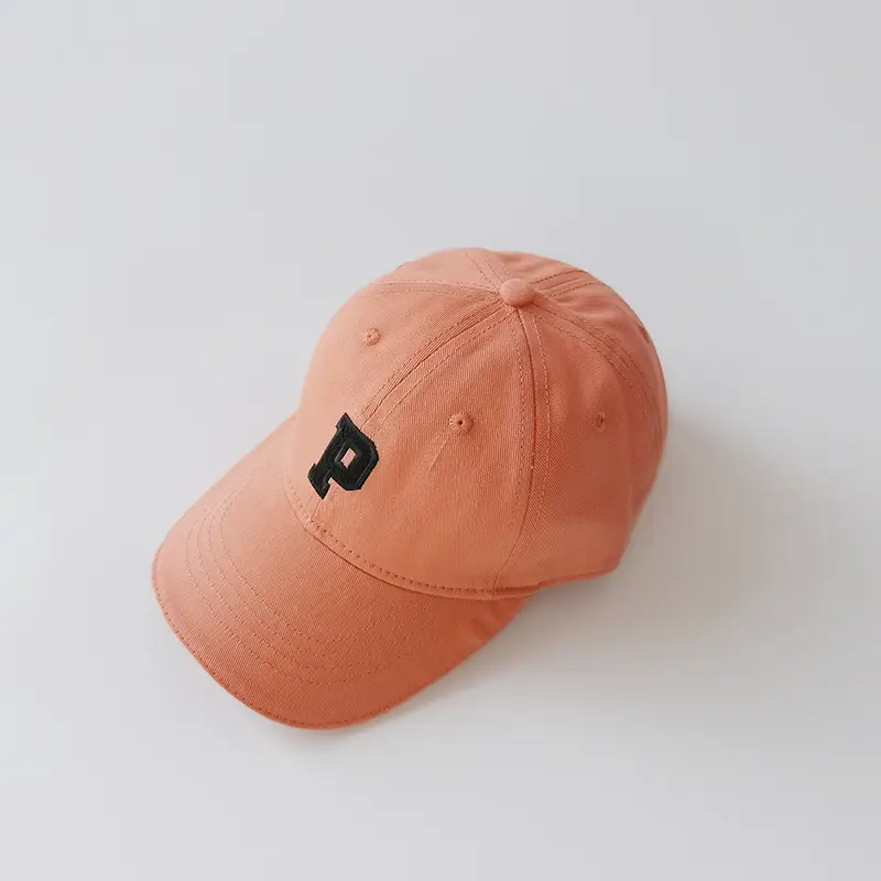 Black P Logo Baby Cap for Boys Girls Korean Style