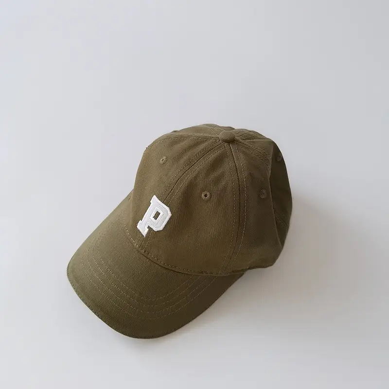 Black P Logo Baby Cap for Boys Girls Korean Style