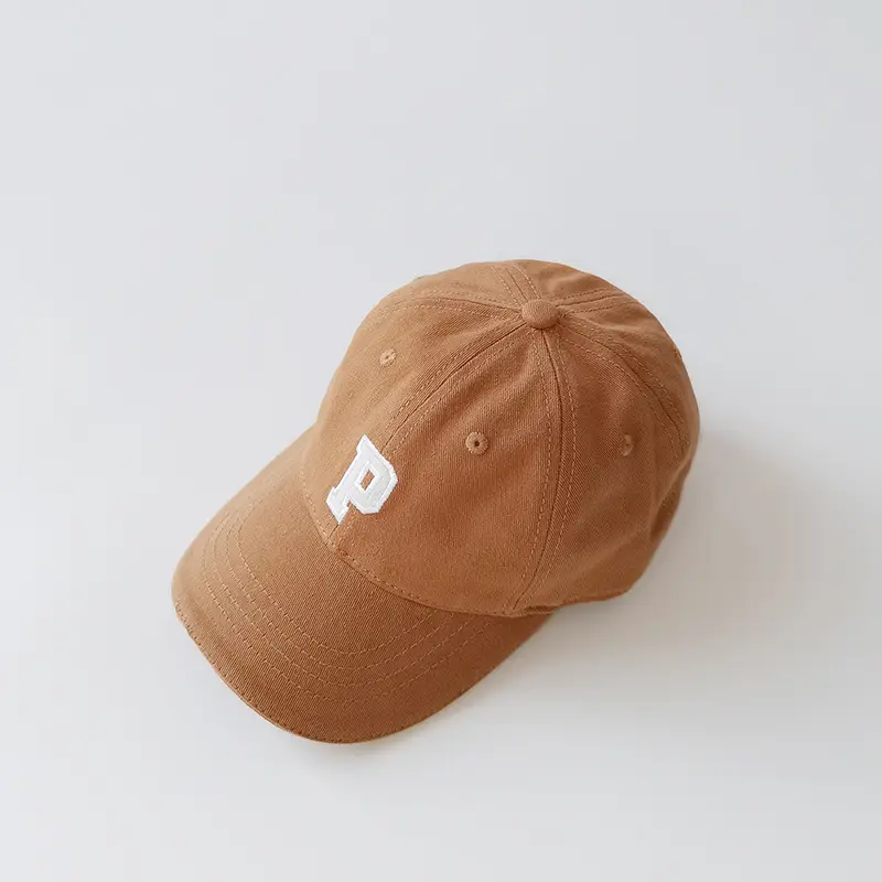 Black P Logo Baby Cap for Boys Girls Korean Style
