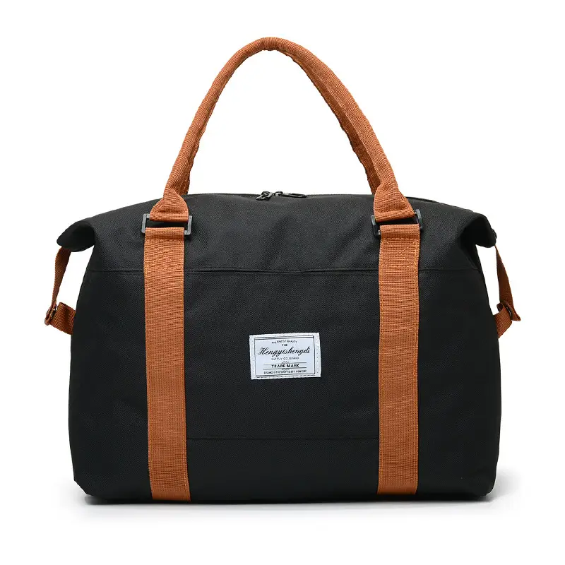 Large Capacity Travel Bag with Brown Handles - Image 4