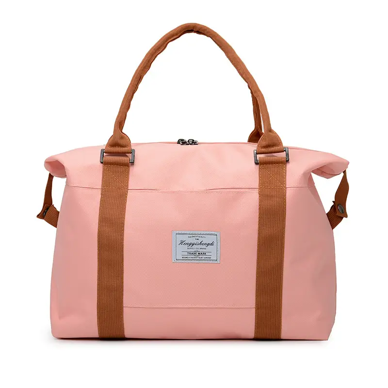 Large Capacity Travel Bag with Brown Handles - Image 5