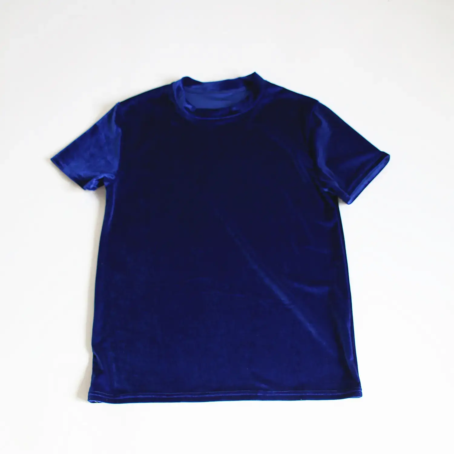 Blue Velvet Crewneck T-Shirt for Men Women Europe America Cross Border - Image 13