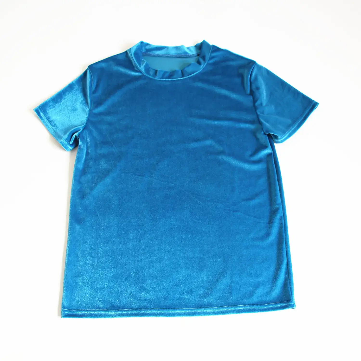 Blue Velvet Crewneck T-Shirt for Men Women Europe America Cross Border - Image 9