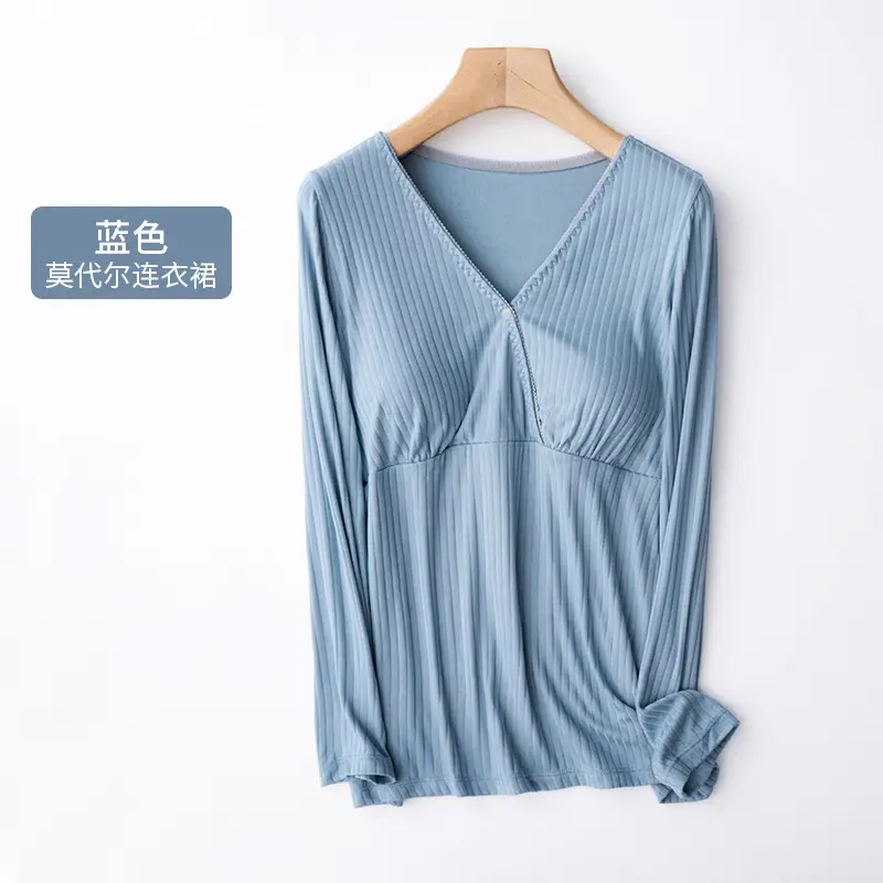 Nursing Pajamas Warm Long Sleeve Pink - Image 3