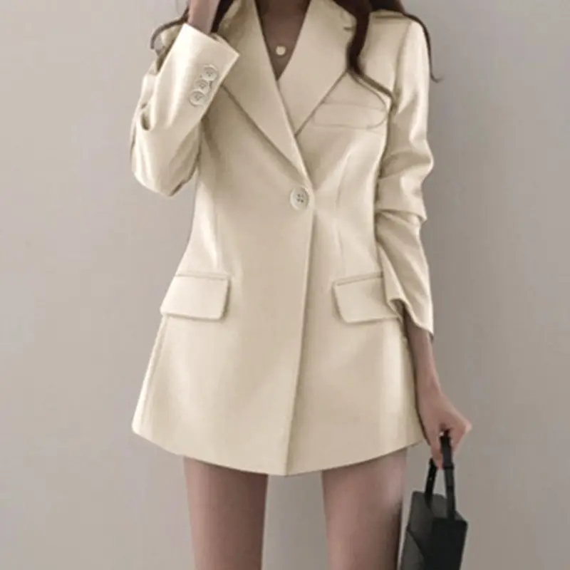 Women's Blazer Spring 2026 New Style Ins White Student Black Cardigan Loose Korean Style Autumn Spring Trendy - Image 4