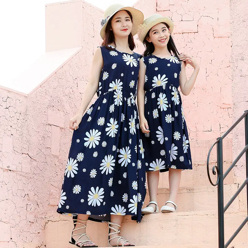 2025 Summer Printed Beach Dress for Mother & Daughter Cool Breathable - Image 16