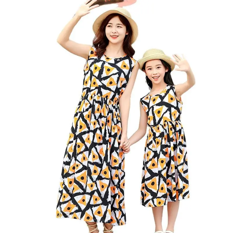 2025 Summer Printed Beach Dress for Mother & Daughter Cool Breathable - Image 17