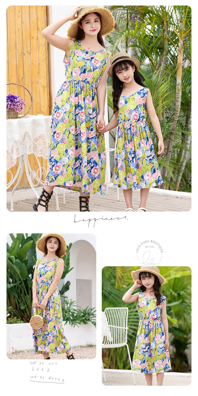 2025 Summer Printed Beach Dress for Mother & Daughter Cool Breathable — feature 11