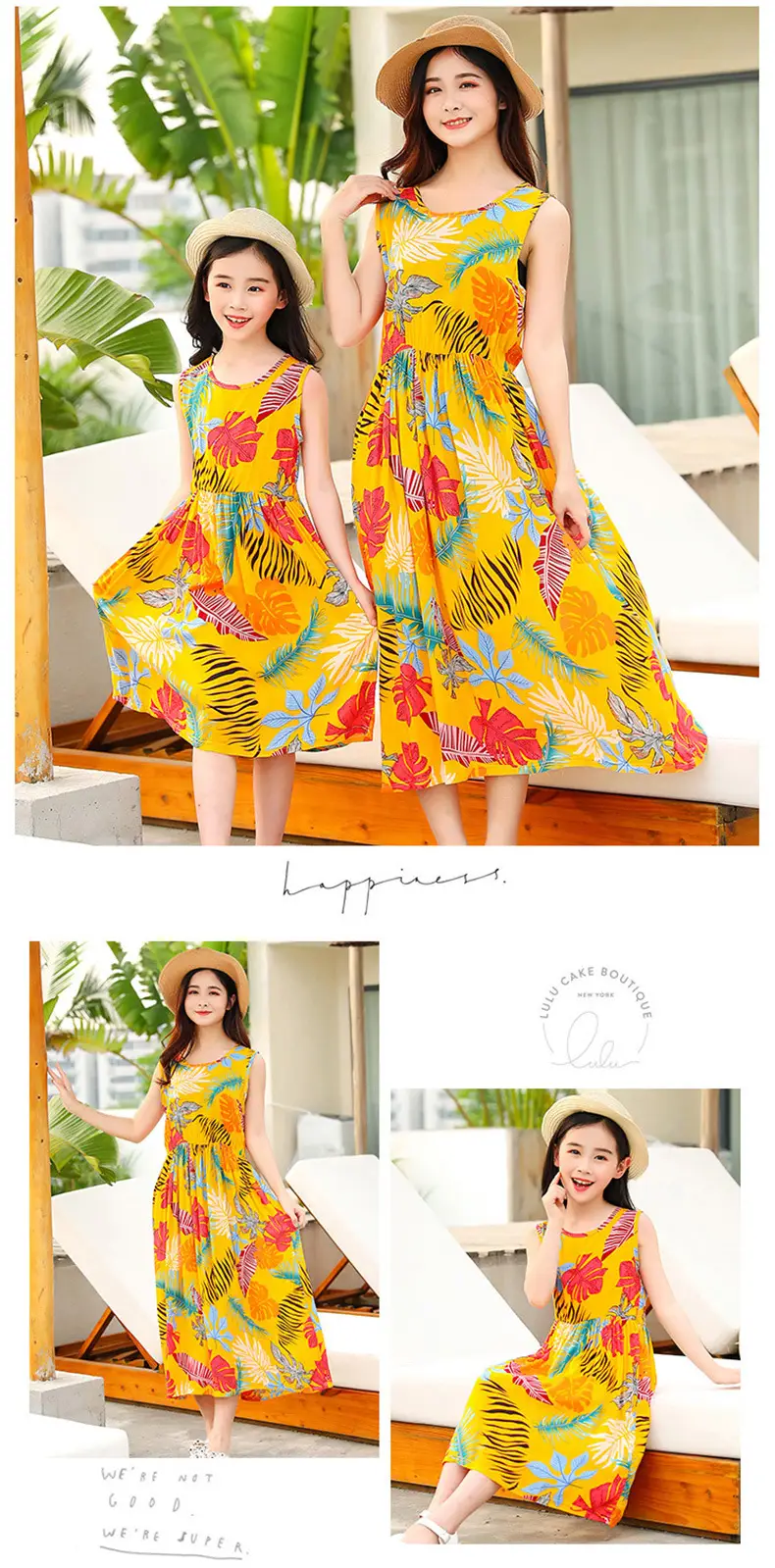 2025 Summer Printed Beach Dress for Mother & Daughter Cool Breathable — feature 13