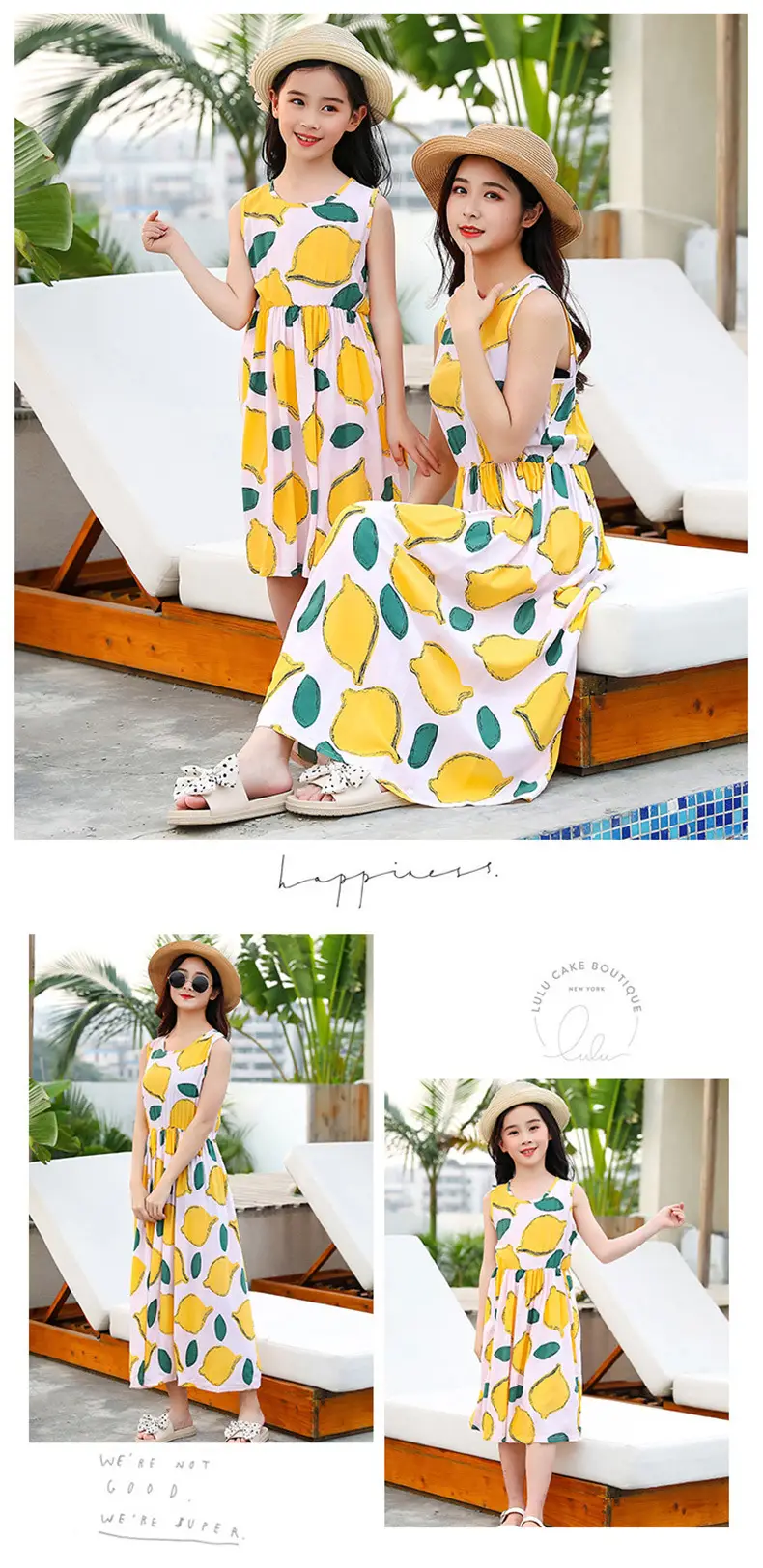 2025 Summer Printed Beach Dress for Mother & Daughter Cool Breathable — feature 14