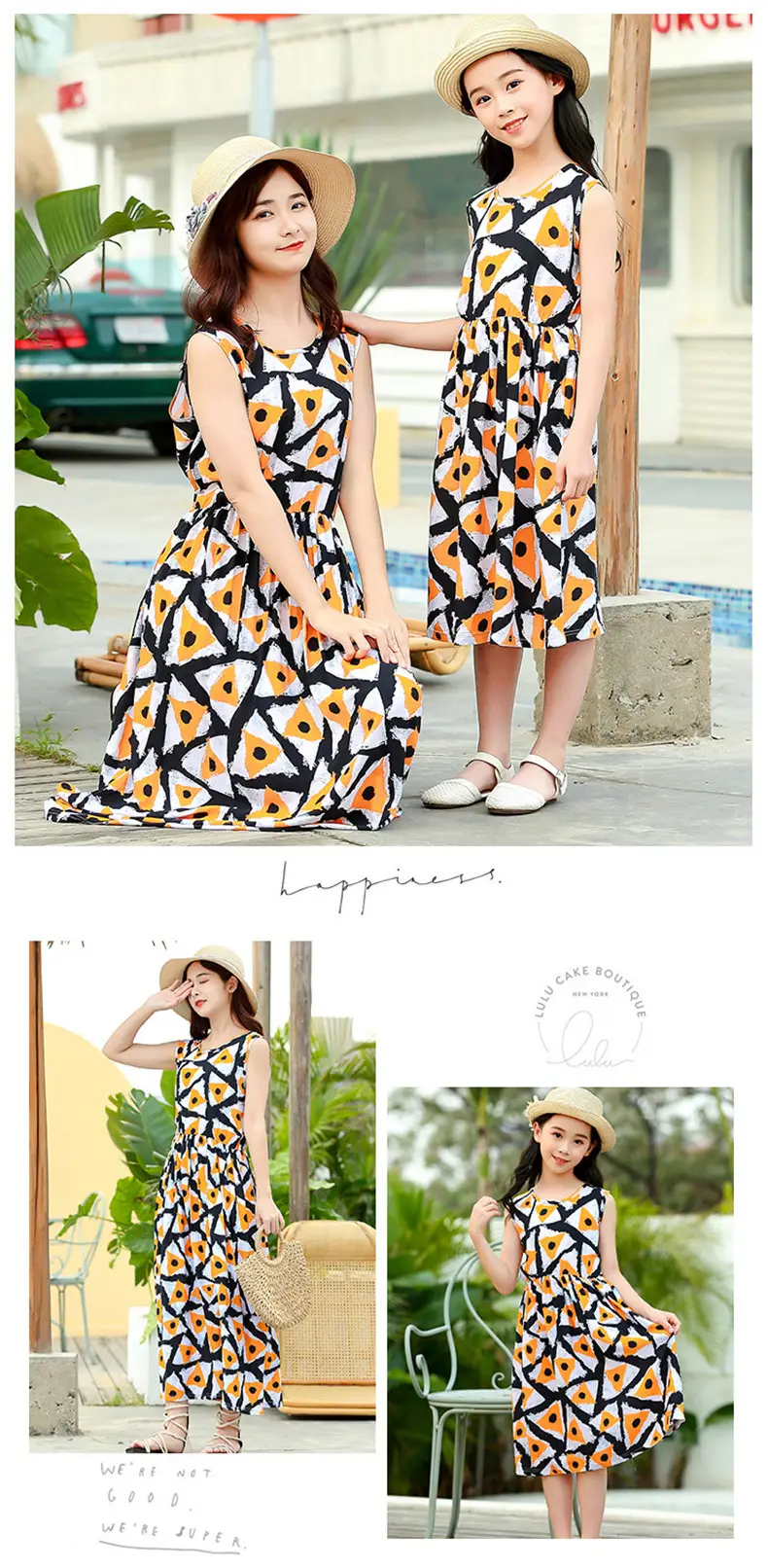 2025 Summer Printed Beach Dress for Mother & Daughter Cool Breathable — feature 15