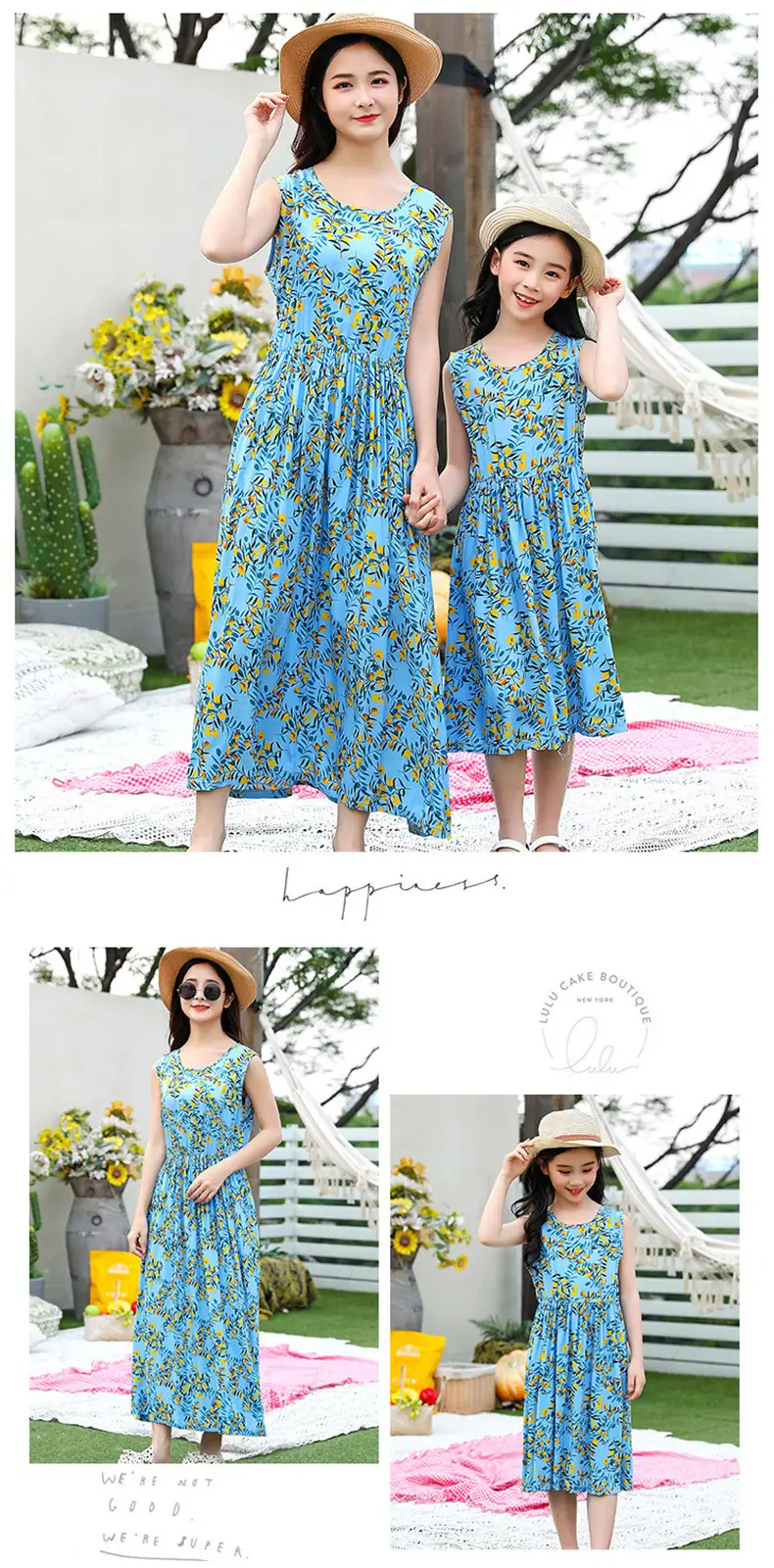 2025 Summer Printed Beach Dress for Mother & Daughter Cool Breathable — feature 16