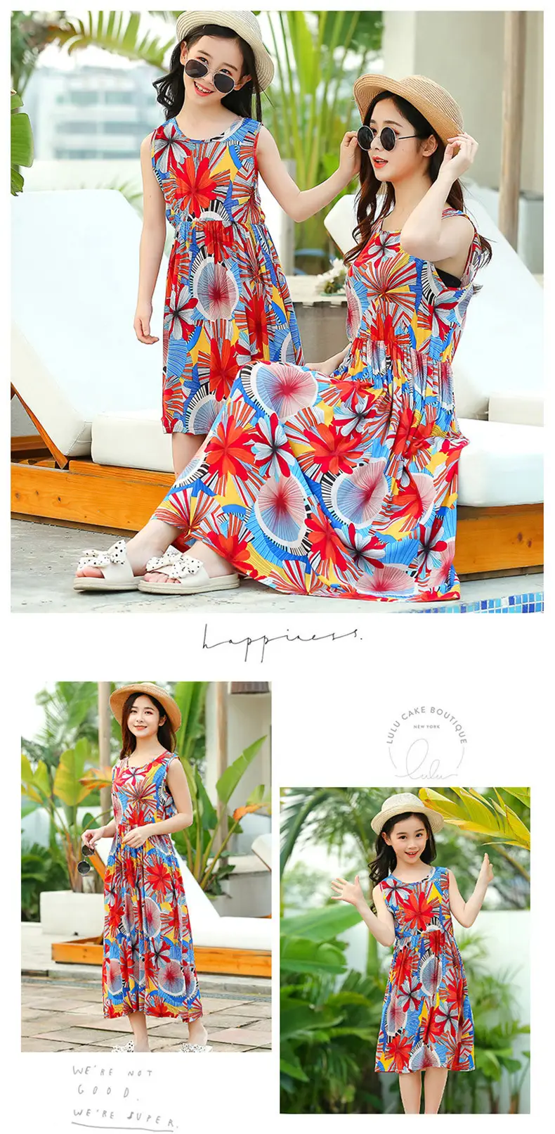 2025 Summer Printed Beach Dress for Mother & Daughter Cool Breathable — feature 18