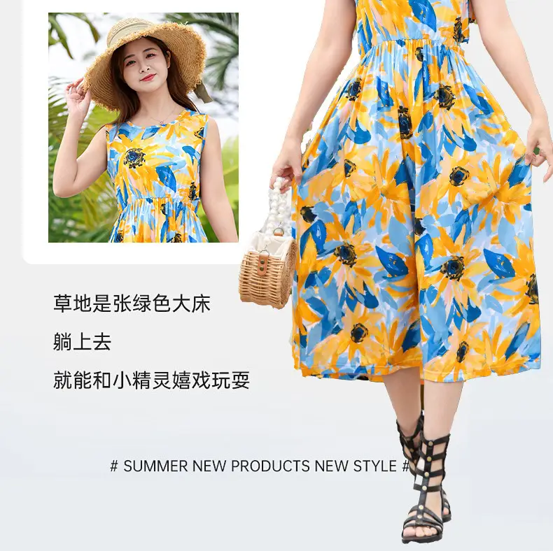 2025 Summer Printed Beach Dress for Mother & Daughter Cool Breathable — feature 3