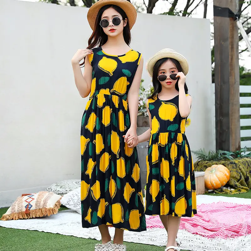 2025 Summer Printed Beach Dress for Mother & Daughter Cool Breathable - Image 11