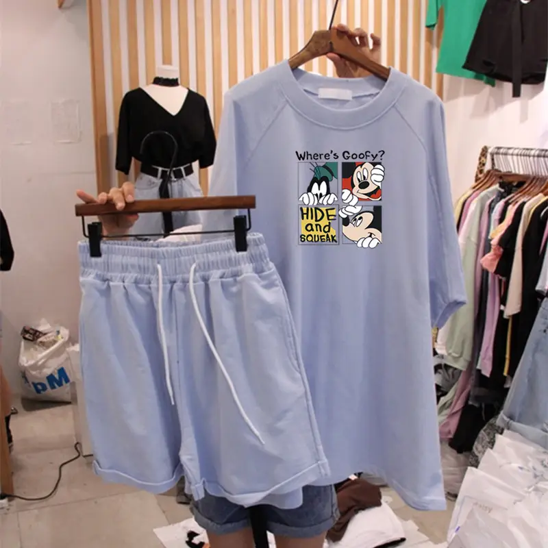 Women's 2022 Summer Korean Style Loose Casual Shorts Set - Image 6
