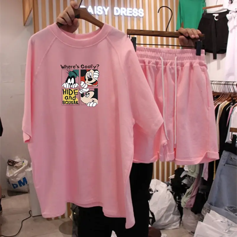 Women's 2022 Summer Korean Style Loose Casual Shorts Set - Image 2