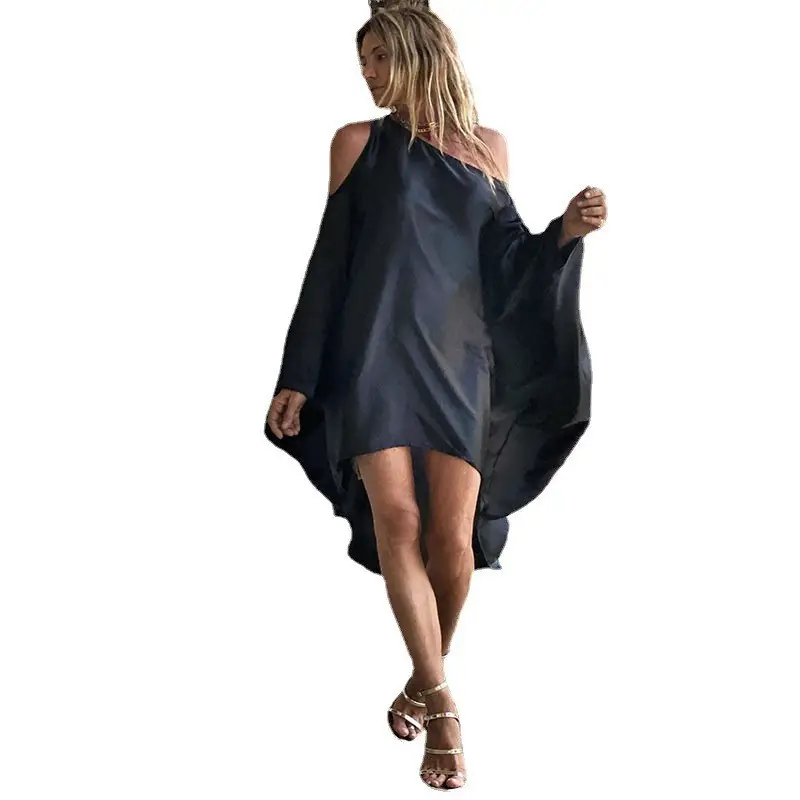 2025 Black Floral Slanted Shoulder Dress — feature 40